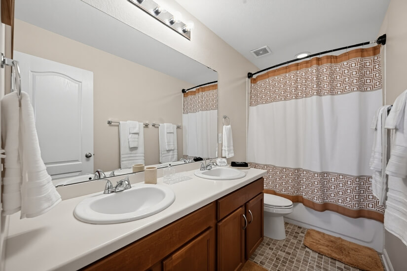 Shared Double Vanity Bathroom - upper level
