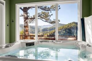 Hot tub room with views
