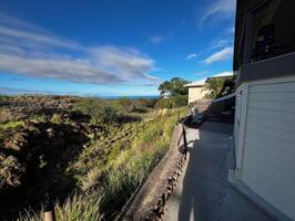 Ocean and lava-field view from the property