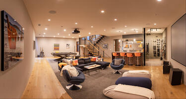 Media Room-pool table, wine refrigerator, theater screen