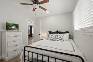 Front Bedroom w/Fan + TV