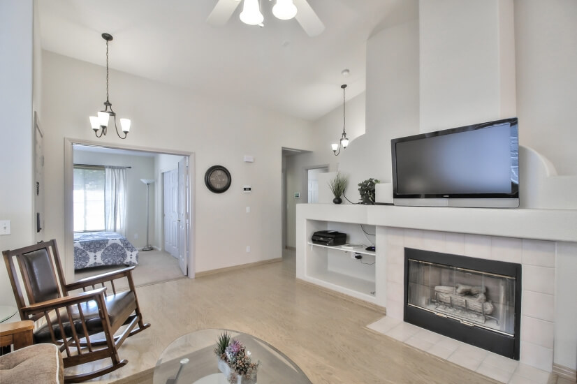 Large Flat Screen over Fireplace