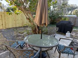 Back yard grill and patio set