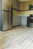 Microwave, refrigerator and stove/oven