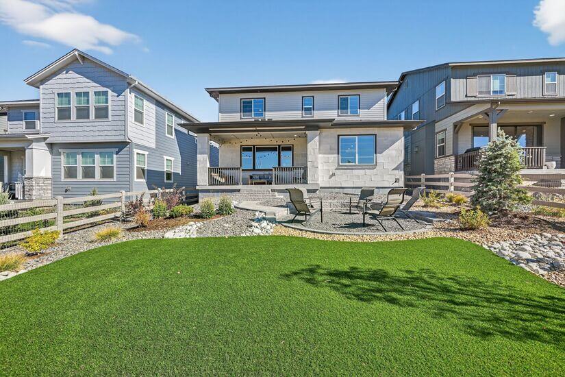 Tress, plants, and flowers highlight back yard