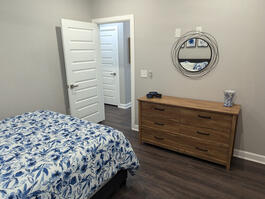 Full closet and dresser