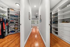 Primary suite has two large walk-in closets