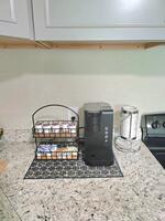 Coffee machine with free coffee and creamer