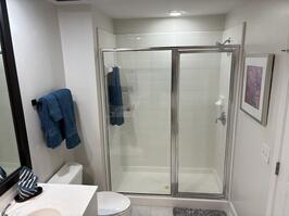 Large glass shower