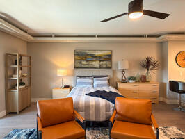 Fully Furnished Studio with queen-size bed, dressers