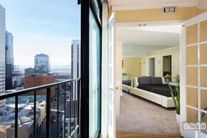 View into Master bedroom through balcony