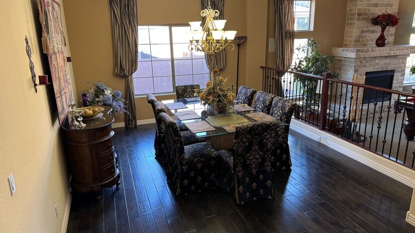 Formal dining room with seating for 8