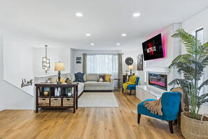 Modern fireplace and access to streaming apps