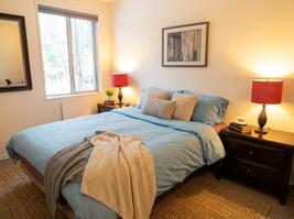 Spacious bedroom with a plush Queen-size bed
