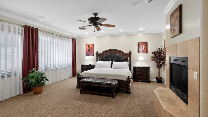 Master bedroom with King size bed