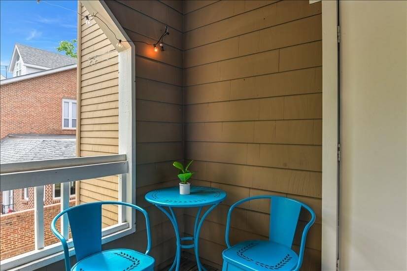 Nice seating to enjoy morning coffee