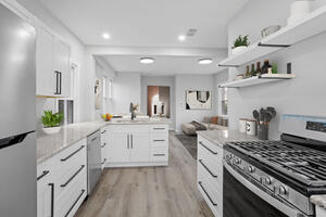 Fully furnished kitchen with ample storage