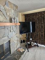 Living room tv and fireplace