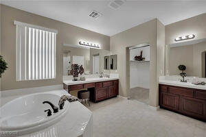 Downstairs Primary Bathroom, view two.