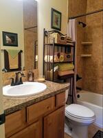 A full bath is just down the hall with beauti