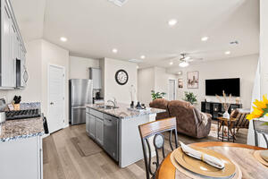 Open living room and kitchen