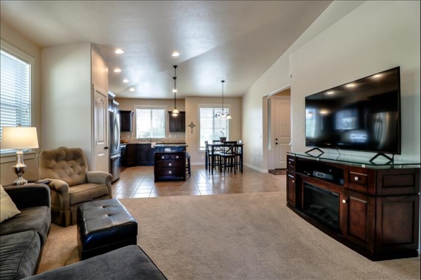 Relax in this living room after a hike in the