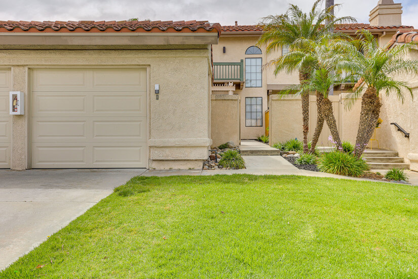 Front yard next to shared drive